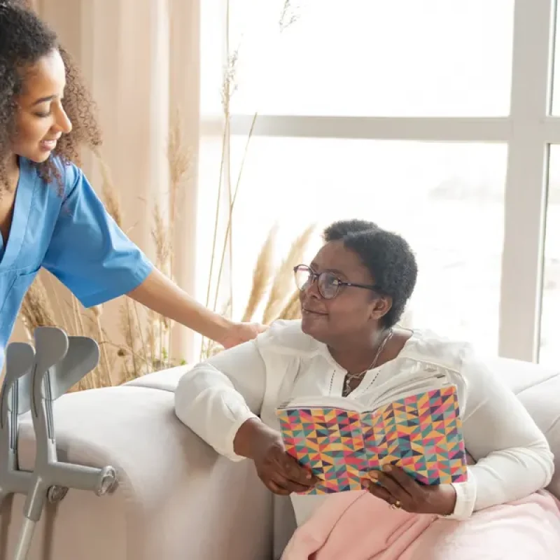 Care professional taking over from a family caregiver